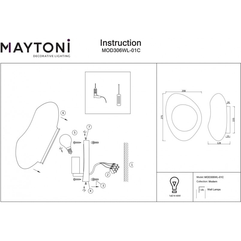 Kinkiet dekoracyjny Mabell miedziany Maytoni - Luksusowy design