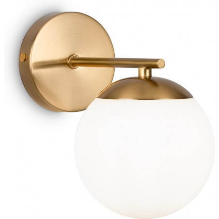 Kinkiet szklana kula retro Marble biały/mosiądz Maytoni | Sklep z lampami