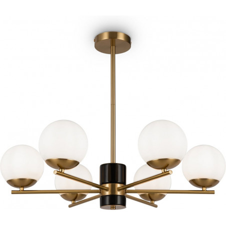 Żyrandol Retro Marble VI - Szkło Białe/Mosiądz | Maytoni