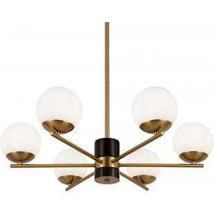 Żyrandol szklane kule retro Marble VI 67cm biały / mosiądz Maytoni