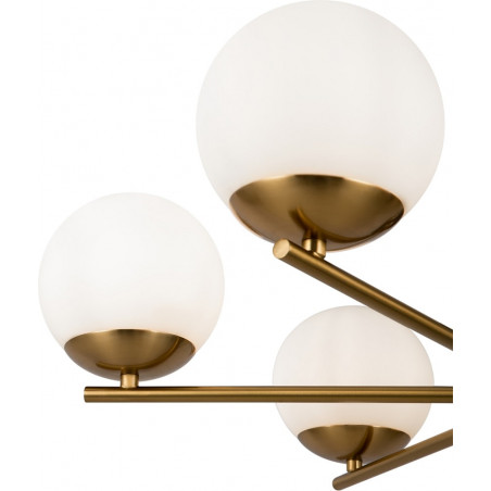 Żyrandol Retro Marble VI - Szkło Białe/Mosiądz | Maytoni