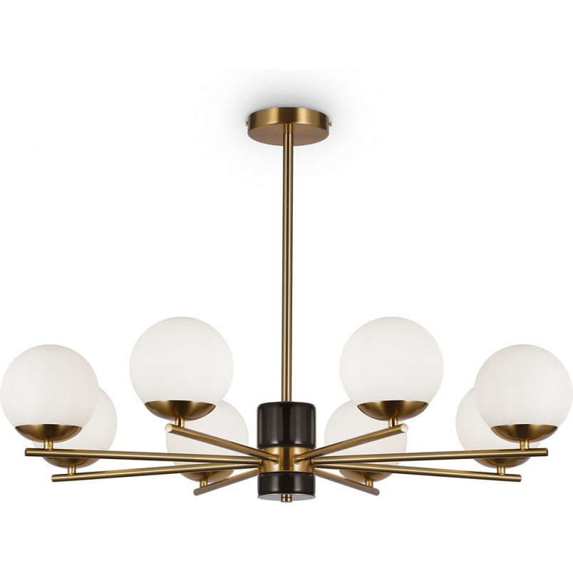 Żyrandol Retro Marble VII - Szkło, Biały/Mosiądz | Maytoni