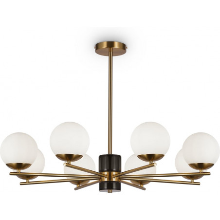 Żyrandol Retro Marble VII - Szkło, Biały/Mosiądz | Maytoni