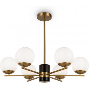 Żyrandol Retro Marble VII - Szkło, Biały/Mosiądz | Maytoni