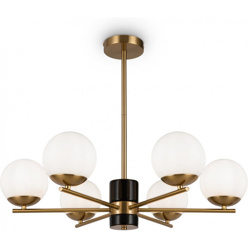 Żyrandol Retro Marble VII - Szkło, Biały/Mosiądz | Maytoni