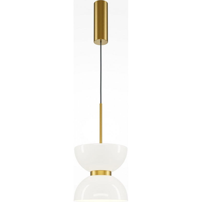 Lampa wisząca Japandi Kyoto Maytoni | Biało-złota, LED 22cm