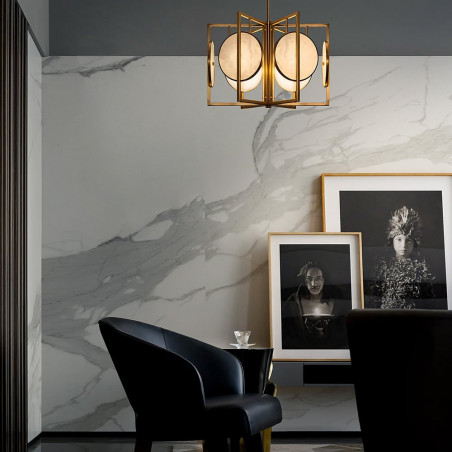 Lampa wisząca Marmo Maytoni - Mosiądz, Alabaster | Sklep z Lampami