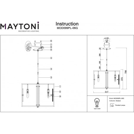 Lampa wisząca Marmo Maytoni - Mosiądz, Alabaster | Sklep z Lampami
