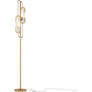 Lampa podłogowa vintage Marmo alabaster / mosiądz Maytoni