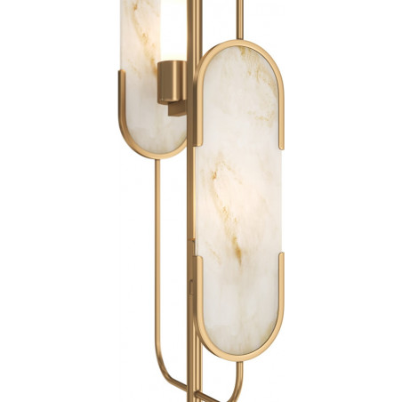 Lampa podłogowa vintage Marmo Maytoni - Mosiądz, Alabaster