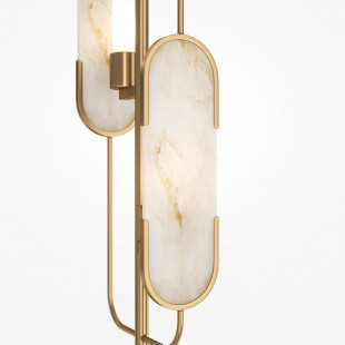 Lampa podłogowa vintage Marmo Maytoni - Mosiądz, Alabaster