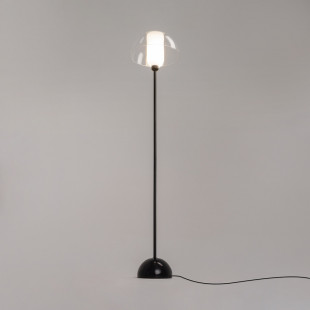 Lampa podłogowa szklana designerska Memory przeźroczysty / czarny Maytoni