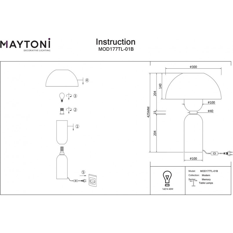 Lampa stołowa Memory Maytoni - Elegancki design, szklany klosz