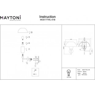 Kinkiet szklany Maytoni Memory - Designerski, z włącznikiem