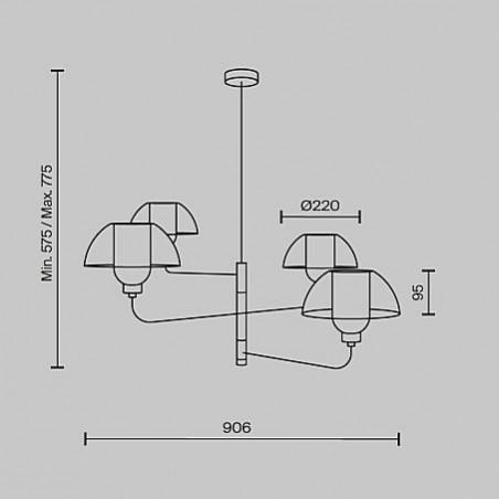 Lampa Sufitowa Memory Maytoni - Szkło, Design, 90,6cm