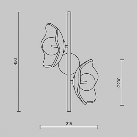 Kinkiet szklany podwójny Miracle Maytoni - Elegancki design