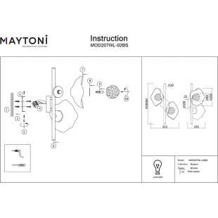 Kinkiet szklany podwójny Miracle Maytoni - Elegancki design