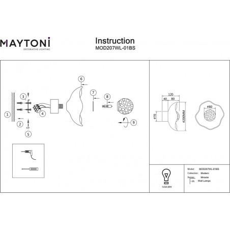 Kinkiet szklany Miracle Maytoni - Elegancki design glamour