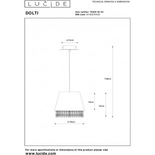 Lampa wisząca glamour Lucide Dolti 30 Czarna - Outlet