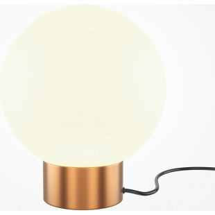 Lampka nocna Basic Form - szklana kula, biało-złota | Maytoni