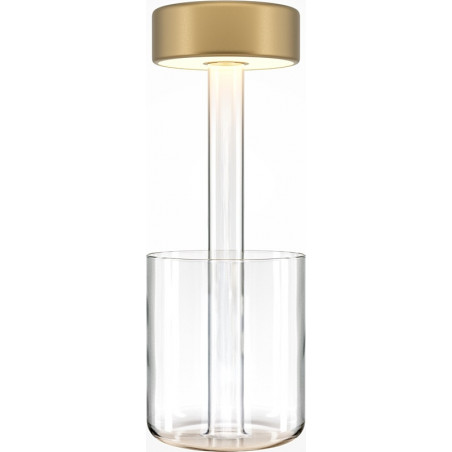 Lampa stołowa AI Collaboration Maytoni | Złota, LED, USB