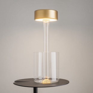 Lampa stołowa AI Collaboration Maytoni | Złota, LED, USB