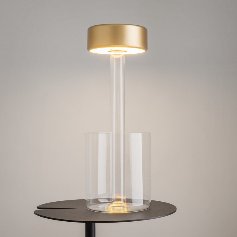 Lampa stołowa AI Collaboration Maytoni | Złota, LED, USB