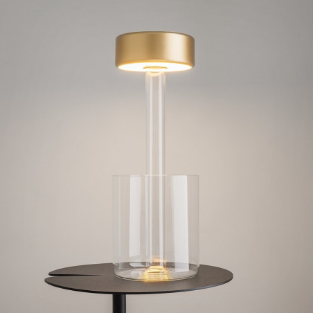 Lampa stołowa AI Collaboration Maytoni | Złota, LED, USB