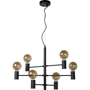 Lampa Loft Lucide Leanne VI - Czarna, 6 Żarówek | Sklep z Lampami