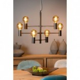 Lampa Loft Lucide Leanne VI - Czarna, 6 Żarówek | Sklep z Lampami