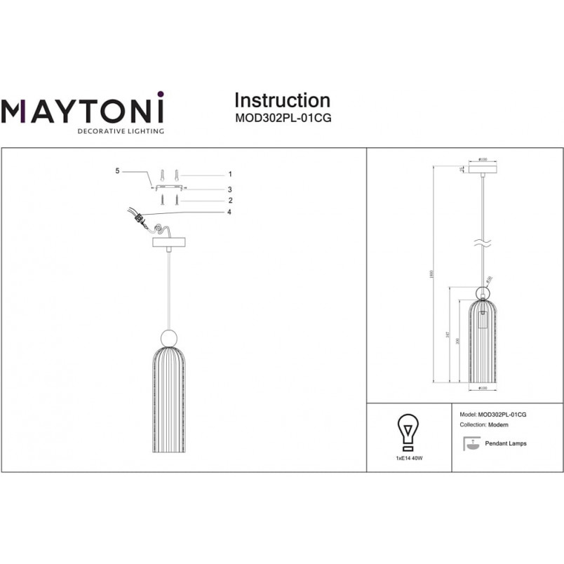 Lampa wisząca Antic Maytoni - Szkło, Bursztyn, Złoto | Sklep z Lampami