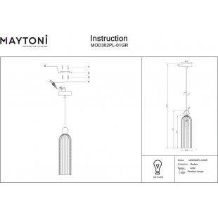 Lampa wisząca Antic szara/złota Maytoni - Elegancja vintage