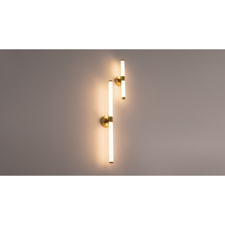 Kinkiet pionowy Axis LED biało-mosiężny Maytoni - Nowoczesne oświetlenie