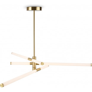 Lampa sufitowa nowoczesna Axis III LED 124cm biało-mosiężna Maytoni