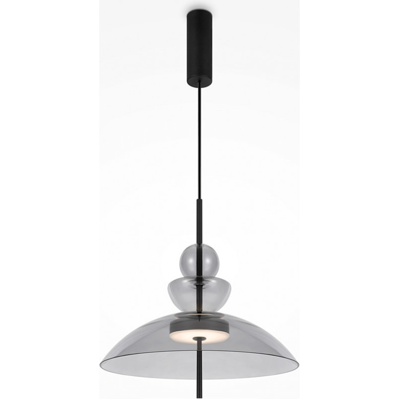 Lampa Wisząca Maytoni Bangkok LED | Szklana, Szara, 40cm