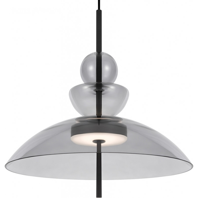 Lampa Wisząca Maytoni Bangkok LED | Szklana, Szara, 40cm