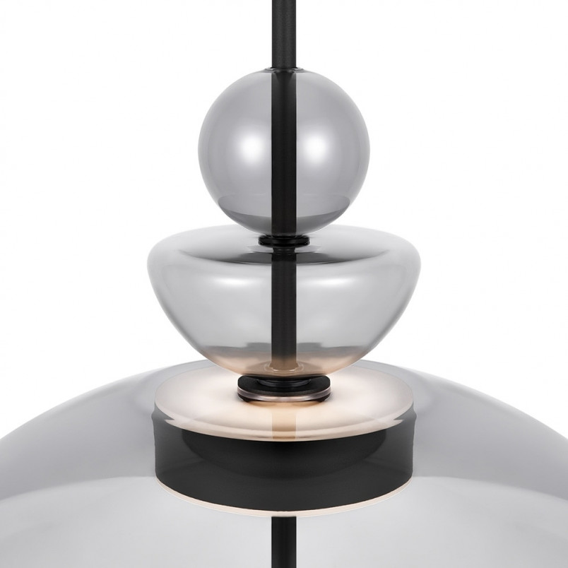 Lampa Wisząca Maytoni Bangkok LED | Szklana, Szara, 40cm
