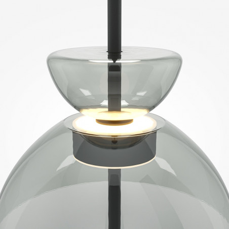 Lampa wisząca Maytoni Bangkok II LED | Szklana, Szara, 25cm