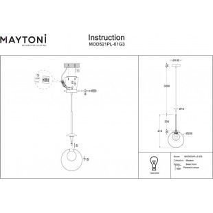 Lampa wisząca szklana kula Maytoni - Elegancki design | Sklep z lampami