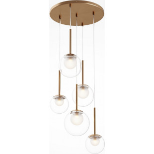 Lampa wisząca Maytoni Basic Form - 5 kulek, złoto | Sklep z lampami