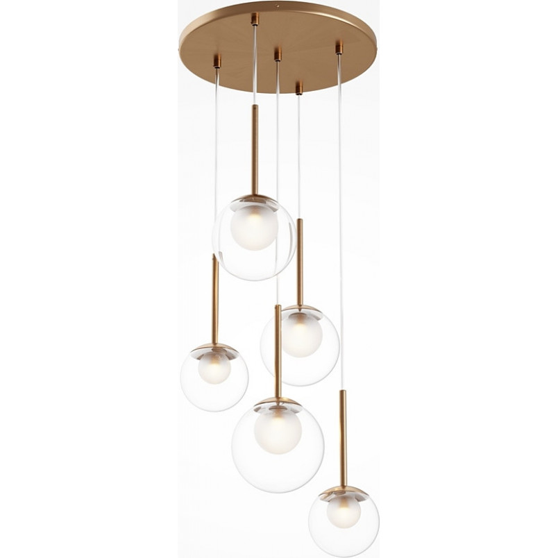 Lampa wisząca Maytoni Basic Form - 5 kulek, złoto | Sklep z lampami