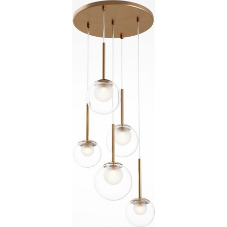 Lampa wisząca Maytoni Basic Form - 5 kulek, złoto | Sklep z lampami