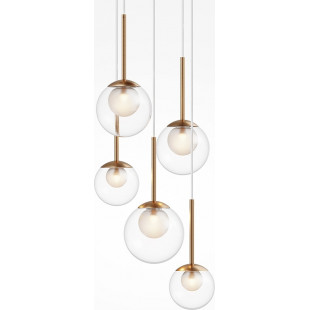 Lampa wisząca Maytoni Basic Form - 5 kulek, złoto | Sklep z lampami