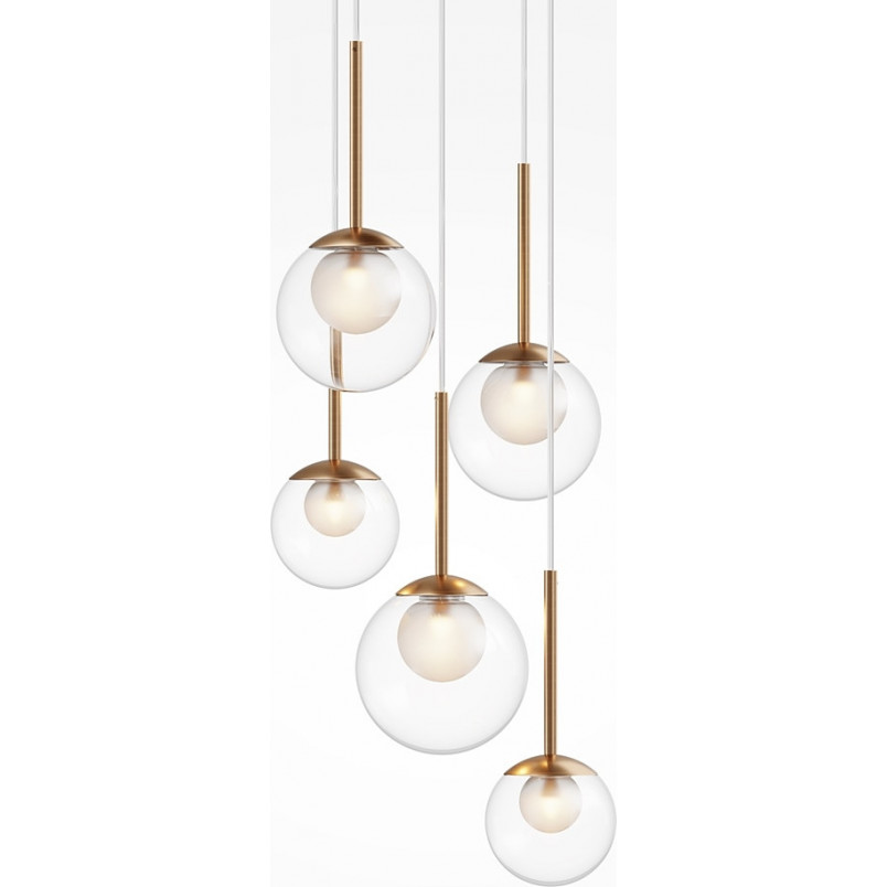 Lampa wisząca Maytoni Basic Form - 5 kulek, złoto | Sklep z lampami