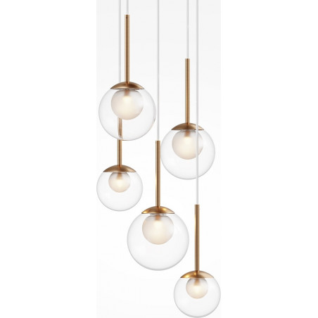 Lampa wisząca Maytoni Basic Form - 5 kulek, złoto | Sklep z lampami