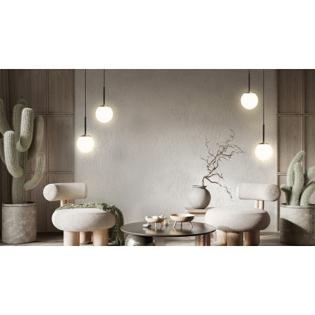 Lampa wisząca Basic Form Maytoni - Biało-złota, szklana kula