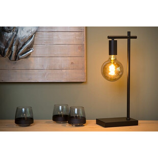 Lampa biurkowa Loft Leanne czarna | Lucide - Sklep z lampami