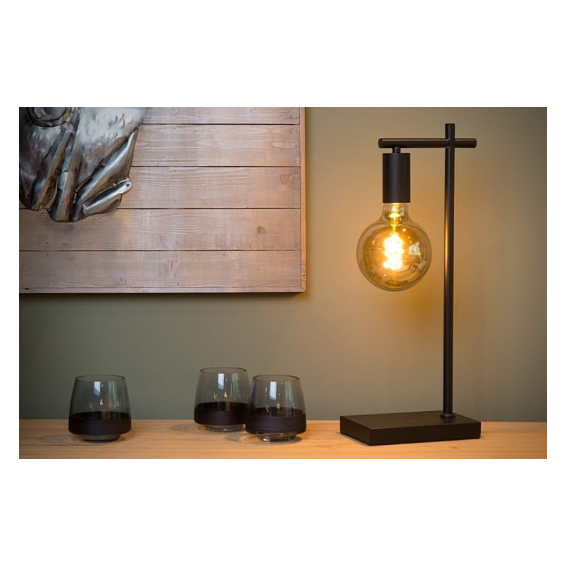 Lampa biurkowa Loft Leanne czarna | Lucide - Sklep z lampami