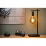 Lampa biurkowa Loft Leanne czarna | Lucide - Sklep z lampami