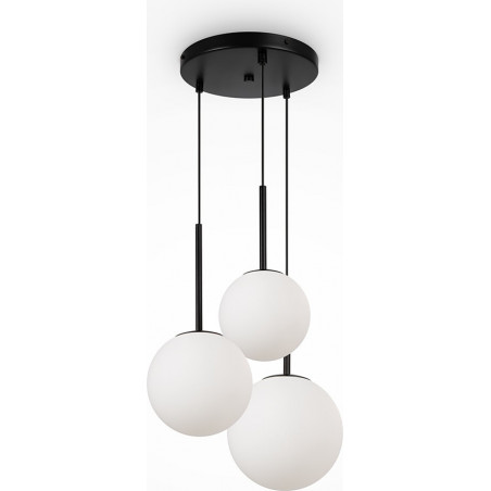 Lampa wisząca Maytoni Basic Form: 3 kule, biało-czarna | Sklep z lampami